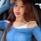 Plain One-shoulder Sleeveless Top / Long-sleeve Cropped Top / Denim Skorts