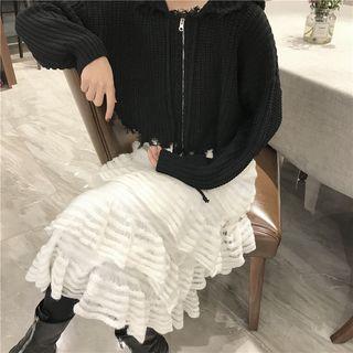 Zip Up Jacket / Layered Maxi Skirt