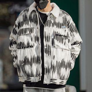 Patterned Fleece-lined Shirt Jacket