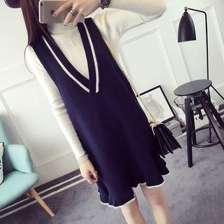 Contrast Trim Knit Tank Dress