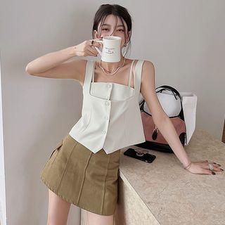 Mock Two-piece Loose Crop Top