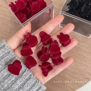 Flocking Mini Hair Clamp (various Designs) / Set