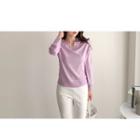 Set Of 2: Collared Open-placket Knit Top In 10 Colors