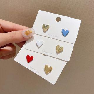 Heart Asymmetrical Sterling Silver Earring