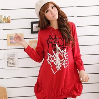 Hooded Printed Loose-fit Top