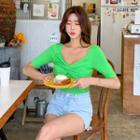Twist-front Slim-fit Top