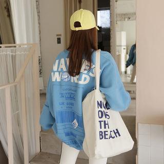 Round-neck Letter Print Loose-fit Pullover