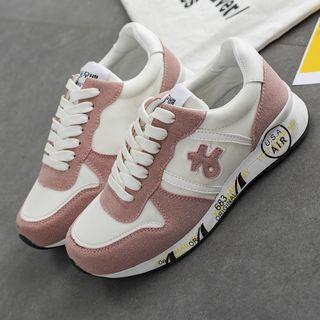 Panel Printed Lace-up Sneakers