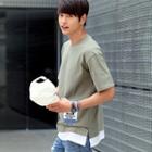 Layered-hem Appliqu  T-shirt