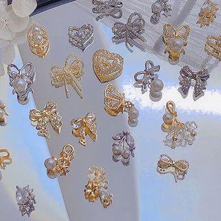 Bow Rhinestone / Faux Pearl Nail Art Decoration (various Designs)
