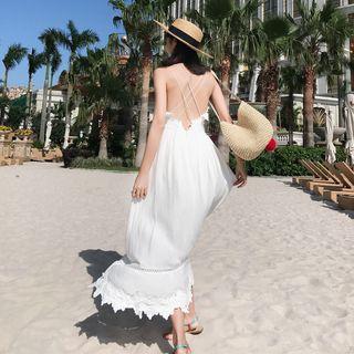 Lace-trim Strappy Maxi Sundress
