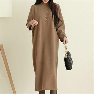 Mock-neck Brushed Fleece Dress