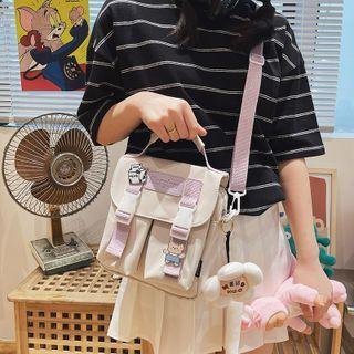 Set: Flap Crossbody Bag + Flower Bag Charm