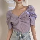 Balloon-sleeve Twisted Blouse