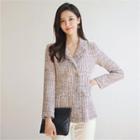 Tall Size Double-breasted Tweed Jacket