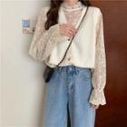 Bell-sleeve Lace Top / Knit Vest