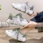Two-tone Faux Leather Chunky Sneakers