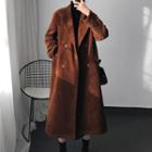 Corduroy Double-breasted Long Coat