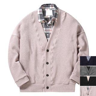 Couple Wide-placket Oversized Cardigan