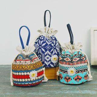 Pattern Drawcord Pouch