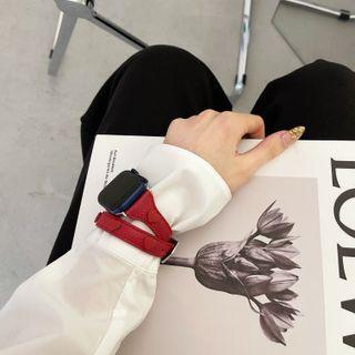 Layered Faux Leather Apple Watch Band