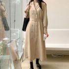 Double-breasted Maxi Jacket Dress With Belt