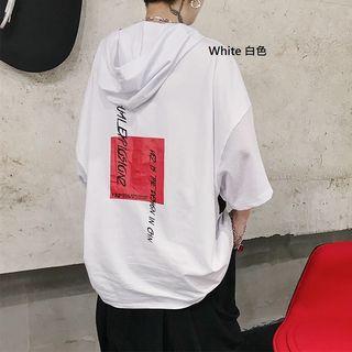 Couple Matching Batwing Sleeve Print Hoodie