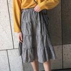 Gingham Tiered Midi Skirt