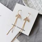 Rhinestone Whale Tail Alloy Fringed Earring