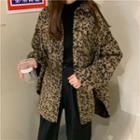 Leopard-print Woolen Shirt Jacket Leopard - One Size