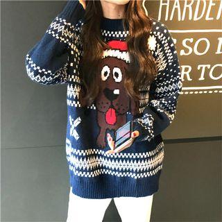 Printed Knit Top As Shown In Figure - One Size