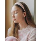 Plain Satin Wide Hair Band Pink - One Size