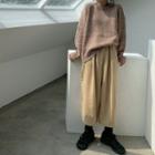 Melange Sweater / Corduroy Cropped Wide Leg Pants