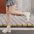Fray Canvas Lace-up Short Boots