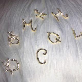 Rhinestone Lettering Stud Earring