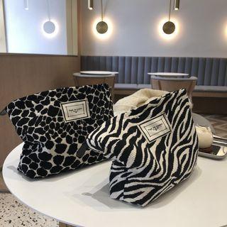 Animal Print Canvas Zip Pouch