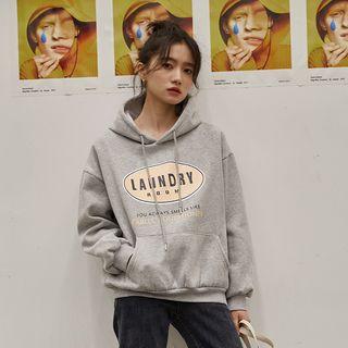 Letter Printed Hooded Sweatshirt