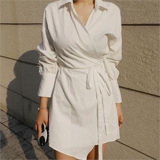 Wrapped Tie-waist Shirtdress