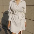 Wrapped Tie-waist Shirtdress