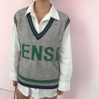 Letter Knit Vest