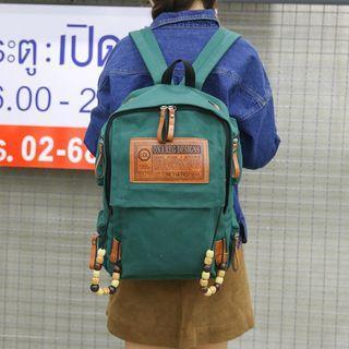 Beaded Strap Canvas Backpack