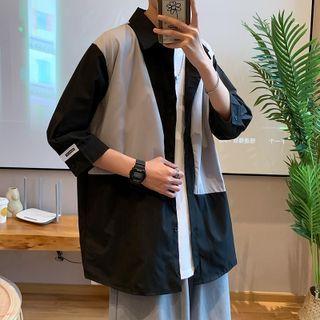 Color Block 3/4 Sleeve Shirt