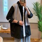 Color Block 3/4 Sleeve Shirt