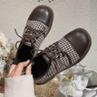 Houndstooth Lace Up Oxford Shoes