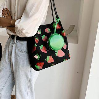 Fruit Print Canvas Shoulder Bag