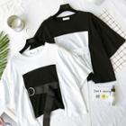 Color-block Ring Accent Short-sleeve T-shirt