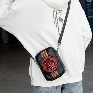 Embroidered Crossbody Bag Black - One Size