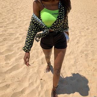 Flap-front Fray-hem Shorts