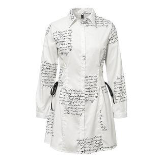Letter Printed Shirtdress