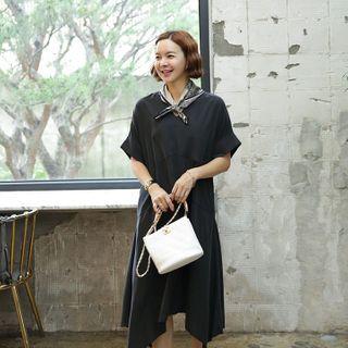 V-neck Hanky-hem Long Dress